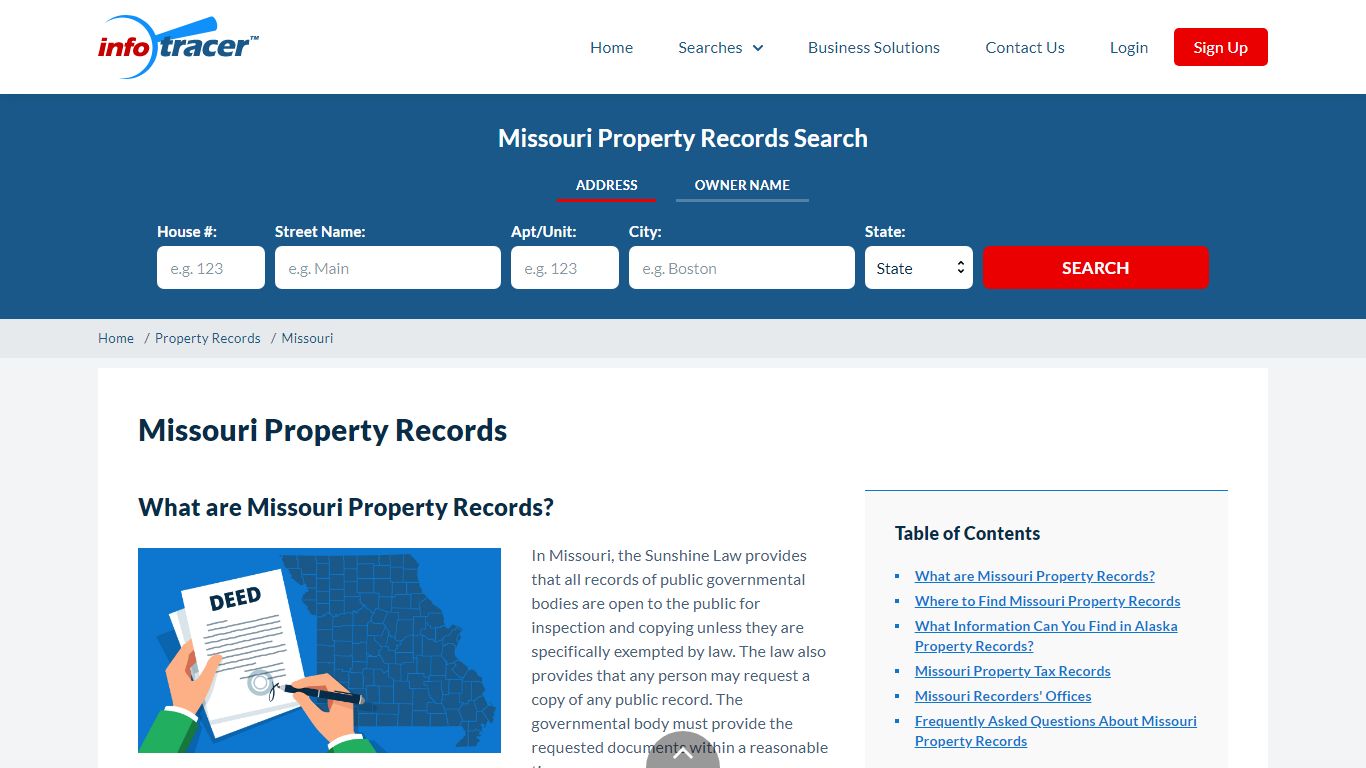 Missouri Property Records - Search Owners, Title, Tax and Deeds ...