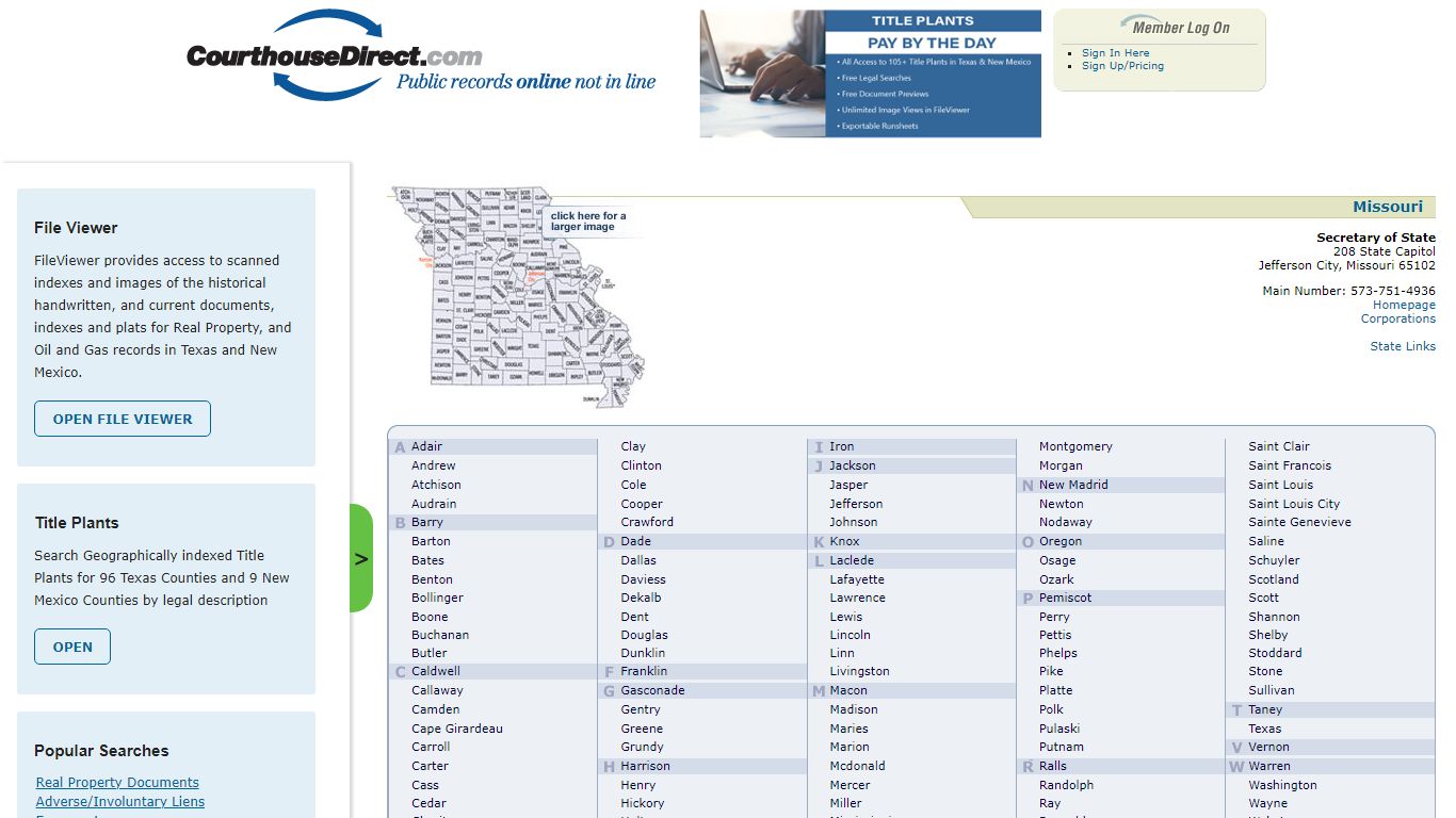 Search Missouri Public Property Records Online - CourthouseDirect.com