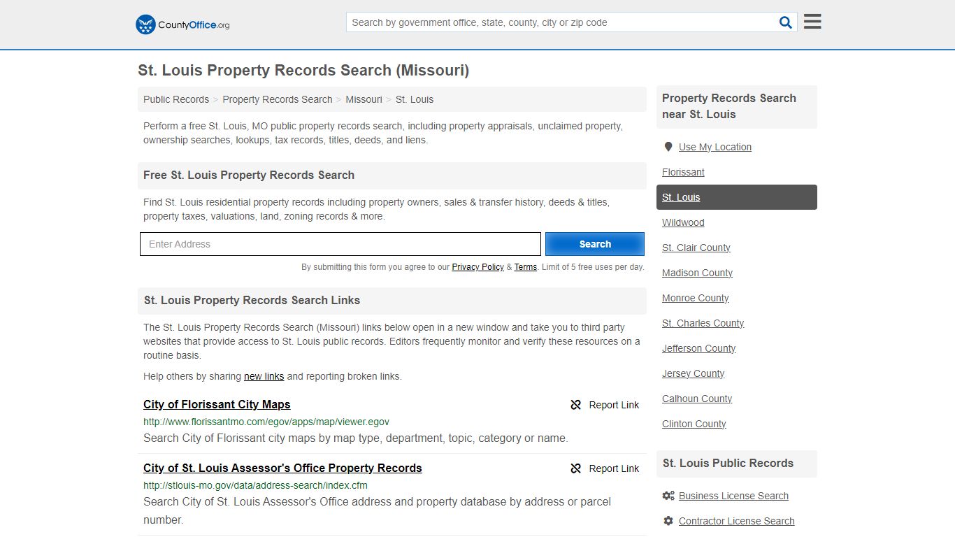 St. Louis Property Records Search (Missouri) - County Office